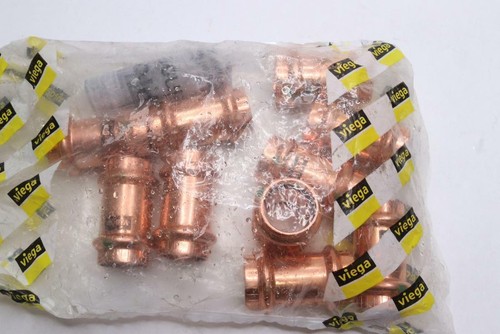 Pack of 10 Viega 78177 ProPress Zero-Lead Copper Coupling No Stop 3/4'x3/4