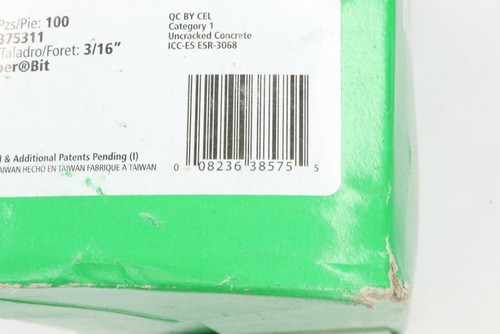 Qty 2 Boxes of 100 Tapcon 375311 Tapper Masonry Fastener 1/4 