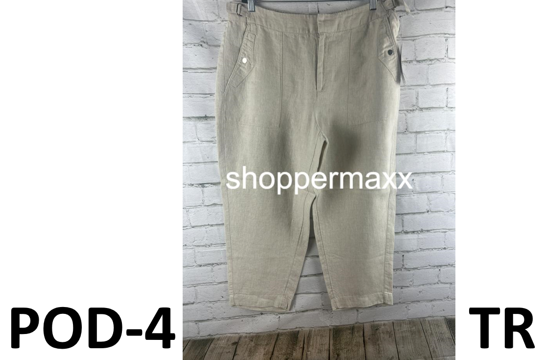 Athleta Voyager Linen Pant for Women Khaki US 18 MSRP $109