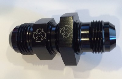 X261 -10AN / Straight Bulk Head Fitting W/Nut for fuel /oil / water 10 AN BLACK