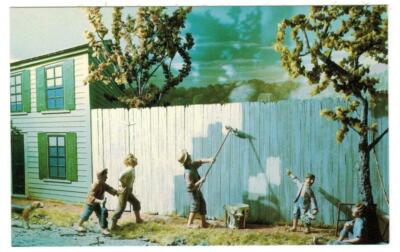 Postcard Tom Sawyer Hannibal Missouri Fence Paint'g Postally Unused Free US Ship
