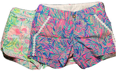 Lilly Pulitzer Adie Shorts Lot Size 0 Set of 2  Excellent Condition new no tag