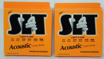 SIT Acoustic Guitar Strings Phosphor Bronze Light P-1254 2 Packs New