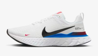 Nike React Infinity Run Flyknit 3 Mens Sz 10.5 White Black Photo Blue FJ3994-100