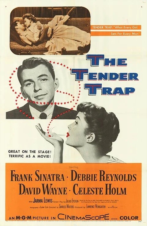 THE TENDER TRAP orig 1955 one sheet movie poster FRANK SINATRA/DEBBIE REYNOLDS