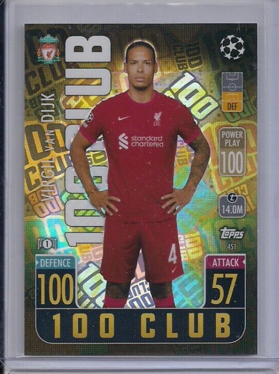 21 TOPPS アンスファティ シリアルカード 2021-22 Topps Match Attax UEFA 100 Club Gold Foil Virgil Van