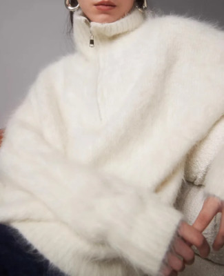 46 FARB. 90% ANGORA Wolle Rollkragenpullover Pullover SKI Pure Wool Knit Sweater