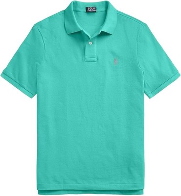 Polo Ralph Lauren Мужское поло классического кроя из сетки с логотипом Pony, Закатно-зеленый, Средний