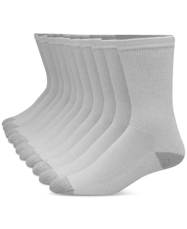 Hanes Men's 12-Pk.+1 free  Ultimate Crew Socks 6-12 odor control wicking cool