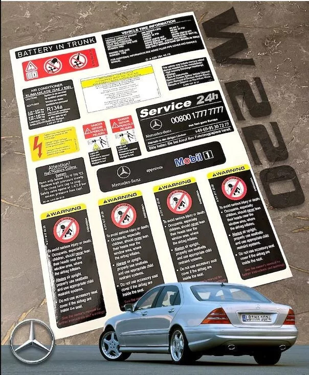 Decal Set Stickers For Mercedes-Benz W220 S Class All Models Best Quality
