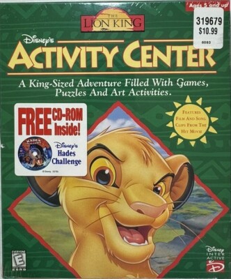 Disney's The Lion King Activity Center PC Game 1996 CD-Rom Windows or Macintosh