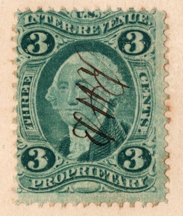 CDV Circa 1860s 3c Civil War Tax Stamp Lady Keokuk IA — additional view