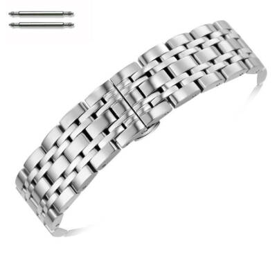 Stainless Steel Polished Metal Replacement Watch Band Strap Butterfly Clasp #55