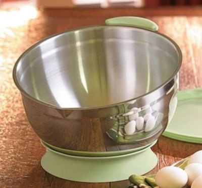 Princess House Specialty Stainless Steel 5-QT Mixing Bowl W/Lid & Base 6867