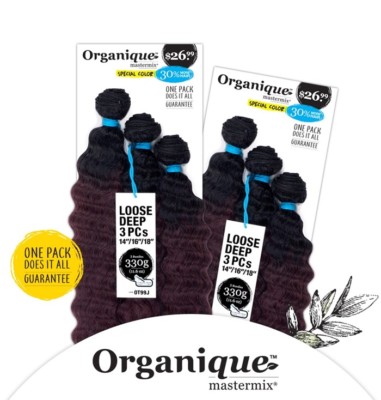 LOOSE DEEP 3PCS - SHAKE-N-GO SYNTHETIC MASTERMIX ORGANIQUE WEAVE EXTENSION