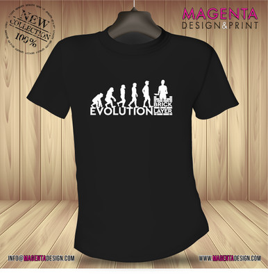 ''EVOLUTION Brick layer'' Bricky Builder Dad Husband Brother Funny Gift_FREE P&P