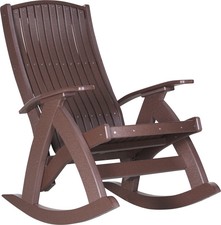 Outdoor Comfort Rocker - Chestnut Brown Poly Lumber 