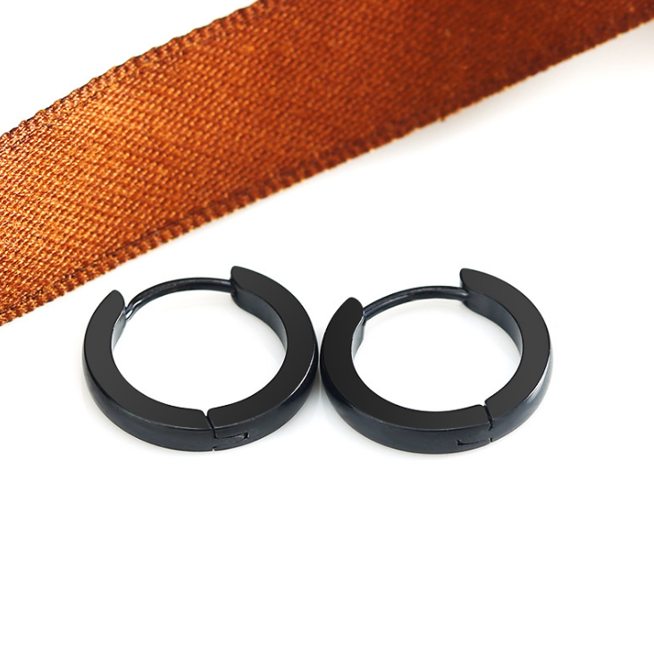 2Pcs Women Men Stainless Steel 2mm Round Small Hinged Hoop Huggie Ear Earrings