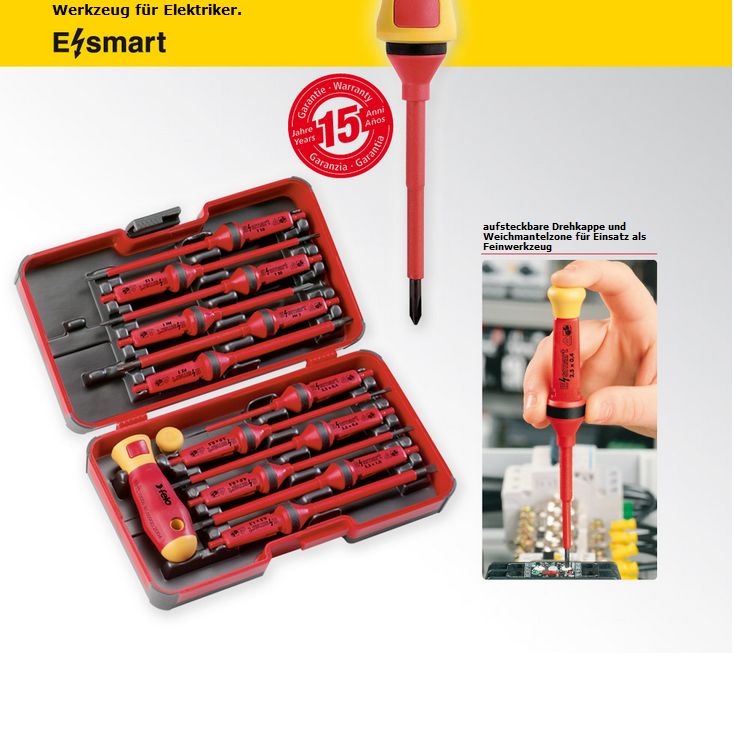 Felo 14 Piece Screwdriver Set VDE Insulated Interchangeable E-Smart ...