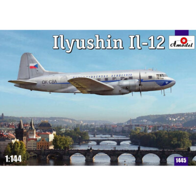 Ilyushin IL-12 Czech airliner Scale Airpla 1/144 - Plastic model kit AMODEL 1445