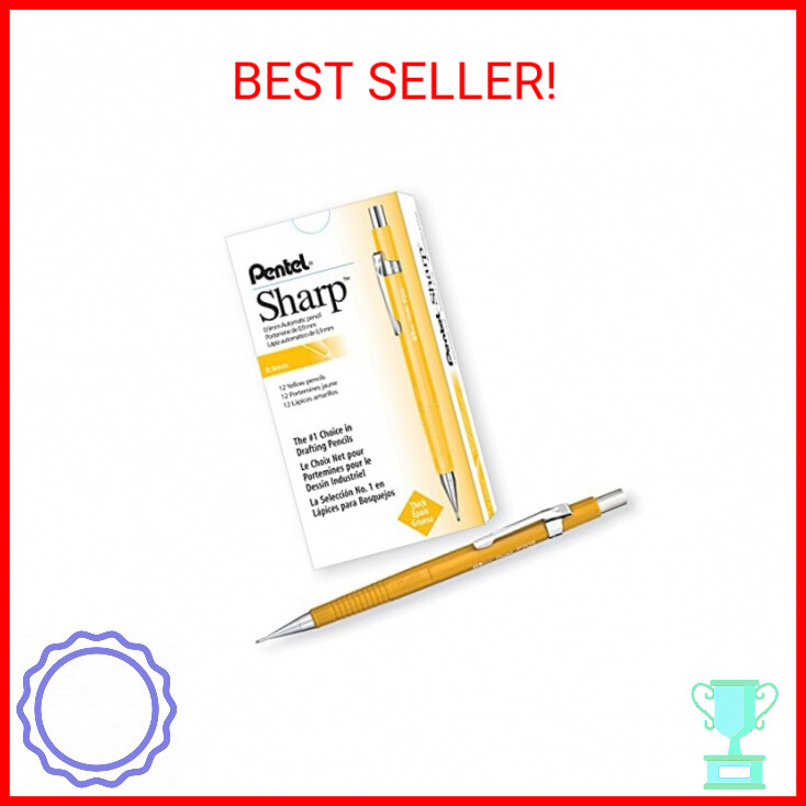 Pentel Sharp Automatic Pencil, 0.9mm Lead Size, Yellow Barrel