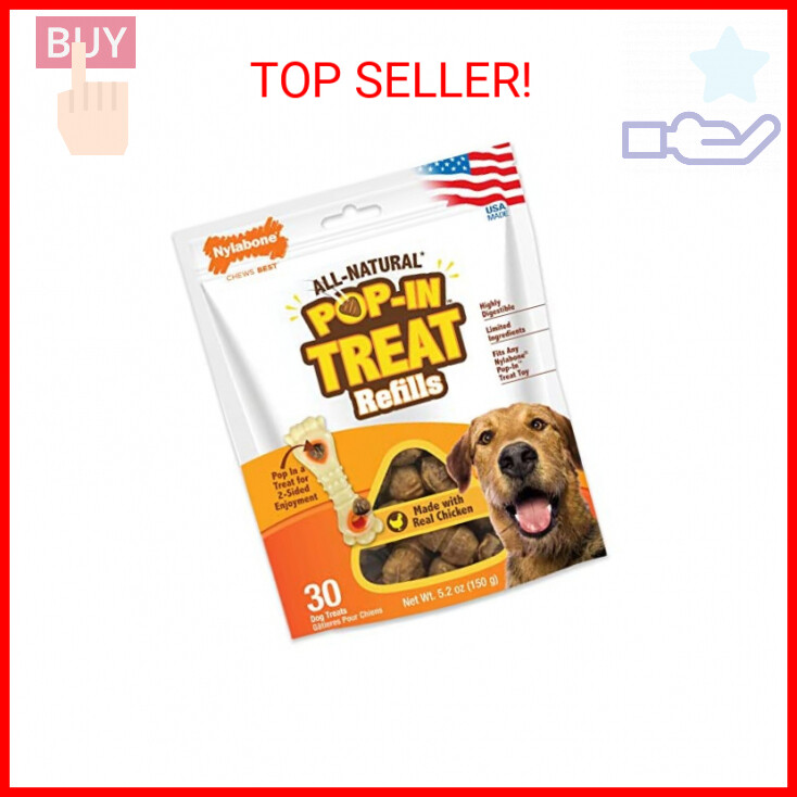 Nylabone Pop-In Dog Treat Refills for Treat Toy Combo Chicke