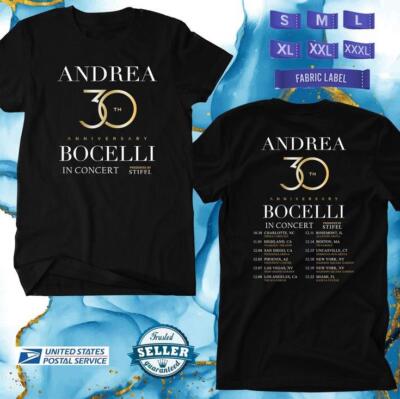 ANDREA BOCELLI 30TH ANNIVERSARY TOUR 2024  ANDREA BOCELLI TOUR  UNISEX TEE