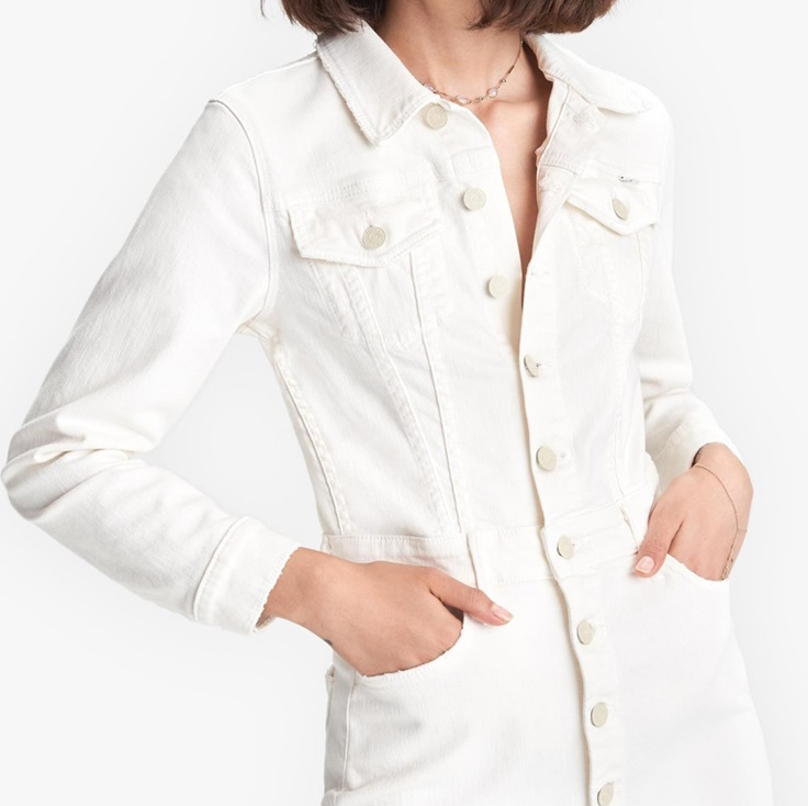 Pre-owned Mother The Cover Up Knee Fray / Cream Puffs In White
