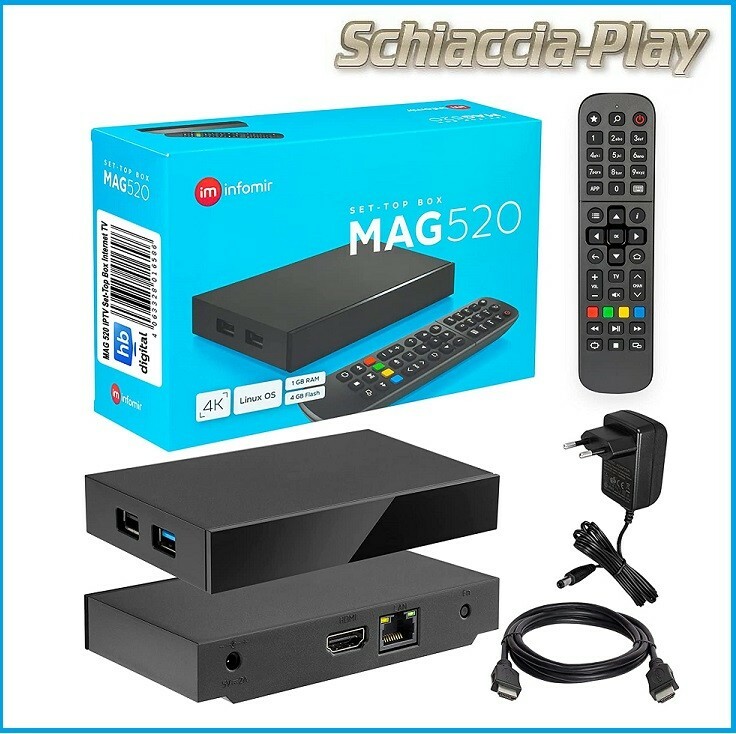 Mag 520 IPTV Ricevitore Internet LAN 4k UHD Linux Set IP HEVC h.265 TV IP box