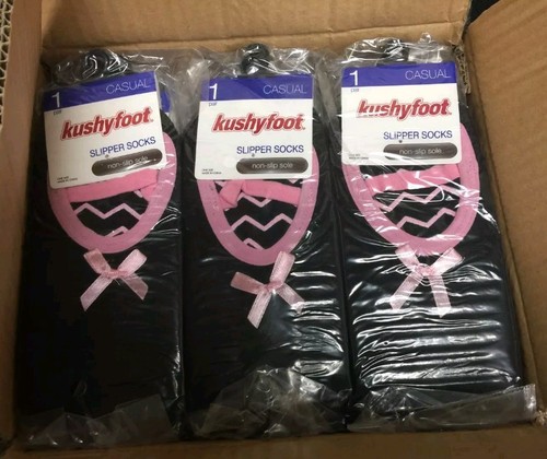 One Pair of Kushy Foot Slipper socks Fits 6-10 shoe -Thin-skid resistant bottom