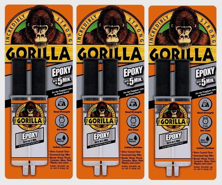 3 ~ Gorilla Glue Epoxy Adhesive .85oz High Strength Dries Clea...