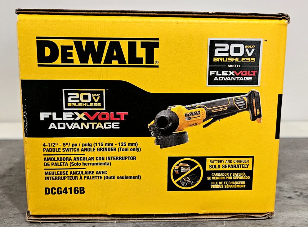 NEW DeWalt 20v Max FlexVolt 4-1/2" - 5" Paddle Switch Angle Grinder DCG416B