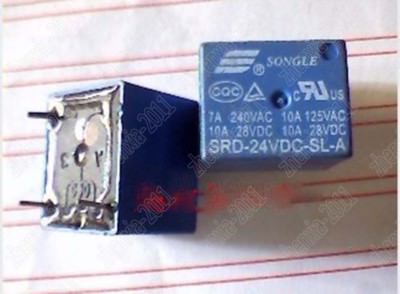 5PCS USED Songle Relay SRD-24VDC-SL-A