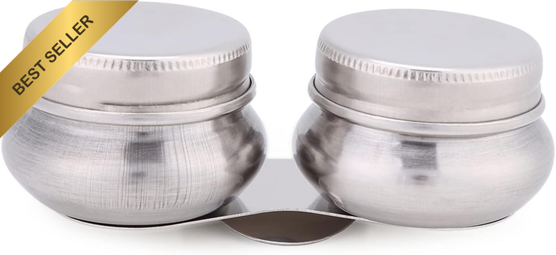 Stainless Steel Large Double Palette Cup Cup Oil Paint Megilp Turpentine Solvent