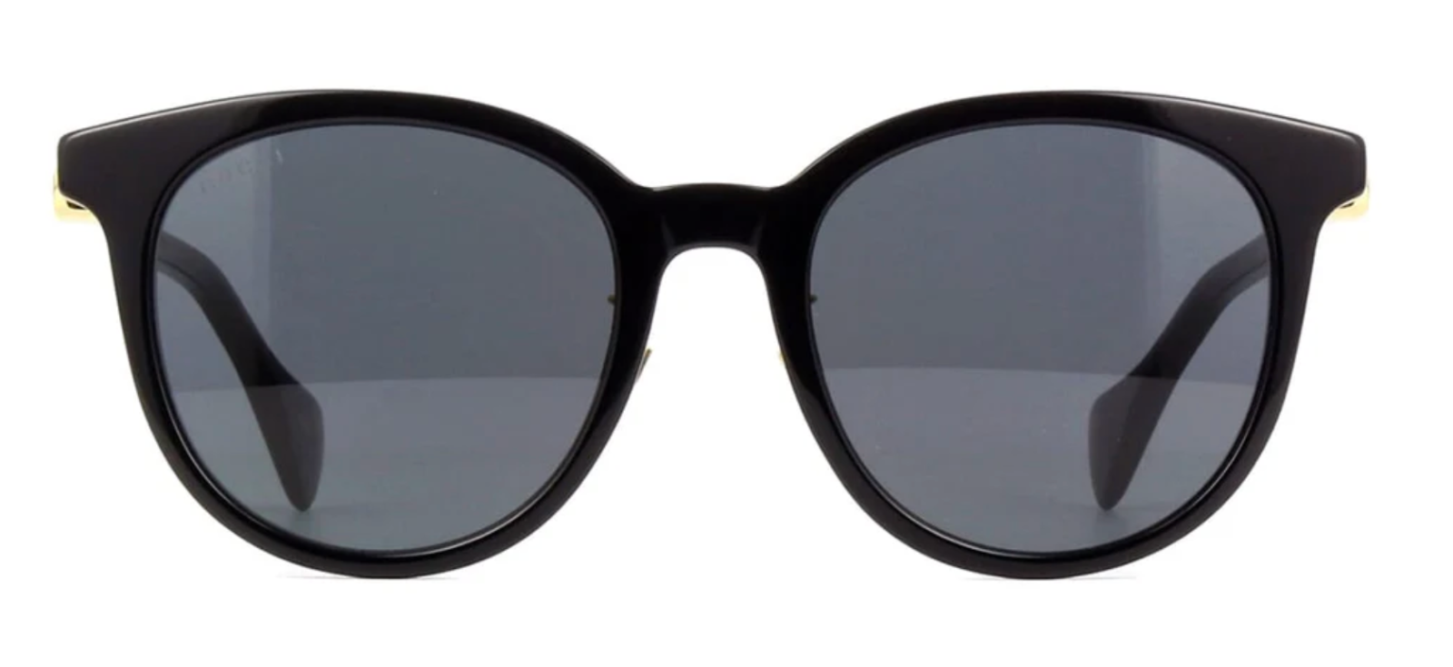 Pre-owned Gucci Women's Gg1073sk-001 Shiny Black Frame / Gray Tinted Lens Sunglasses