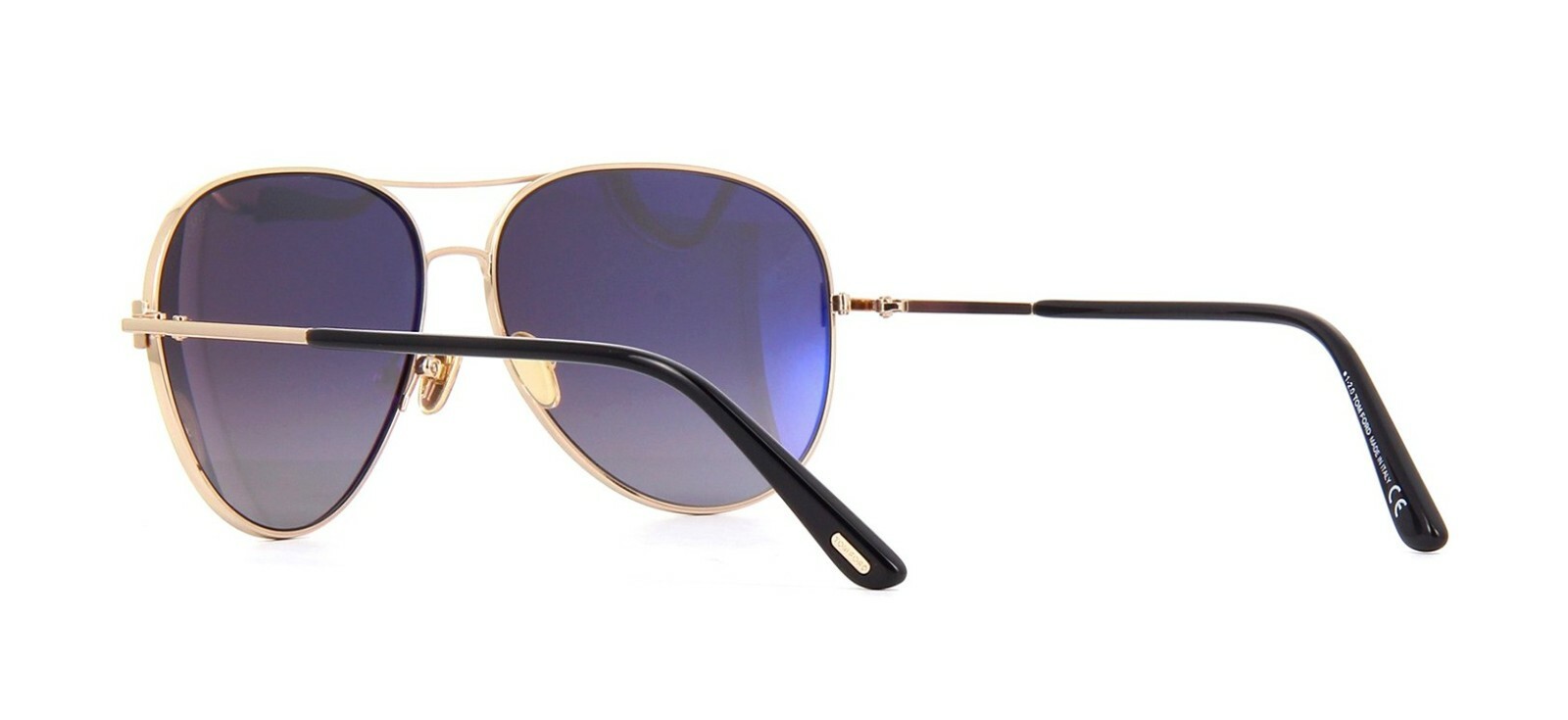 Pre-owned Tom Ford Clark Ft 0823 Shiny Rose Gold/grey Shaded Polarized (28d) Sunglasses