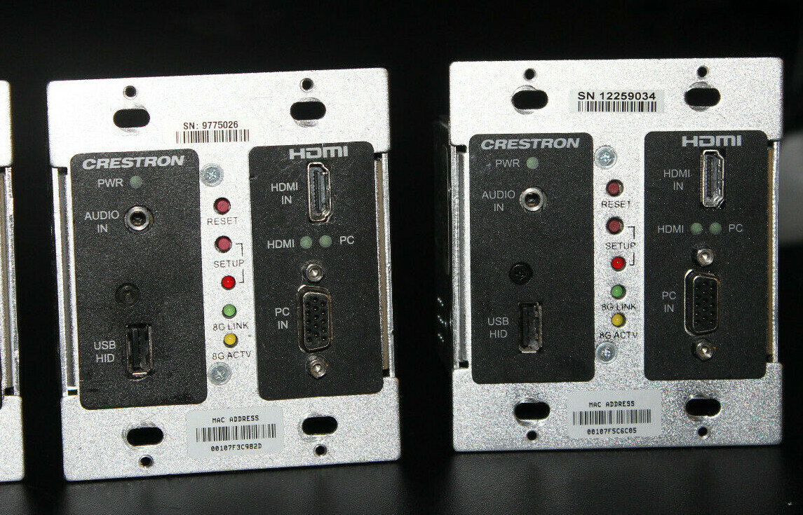 Crestron DM-MD8x8 switcher with 3x DMC-HD-DSP 4x DMC-C and 1x DMCO-55