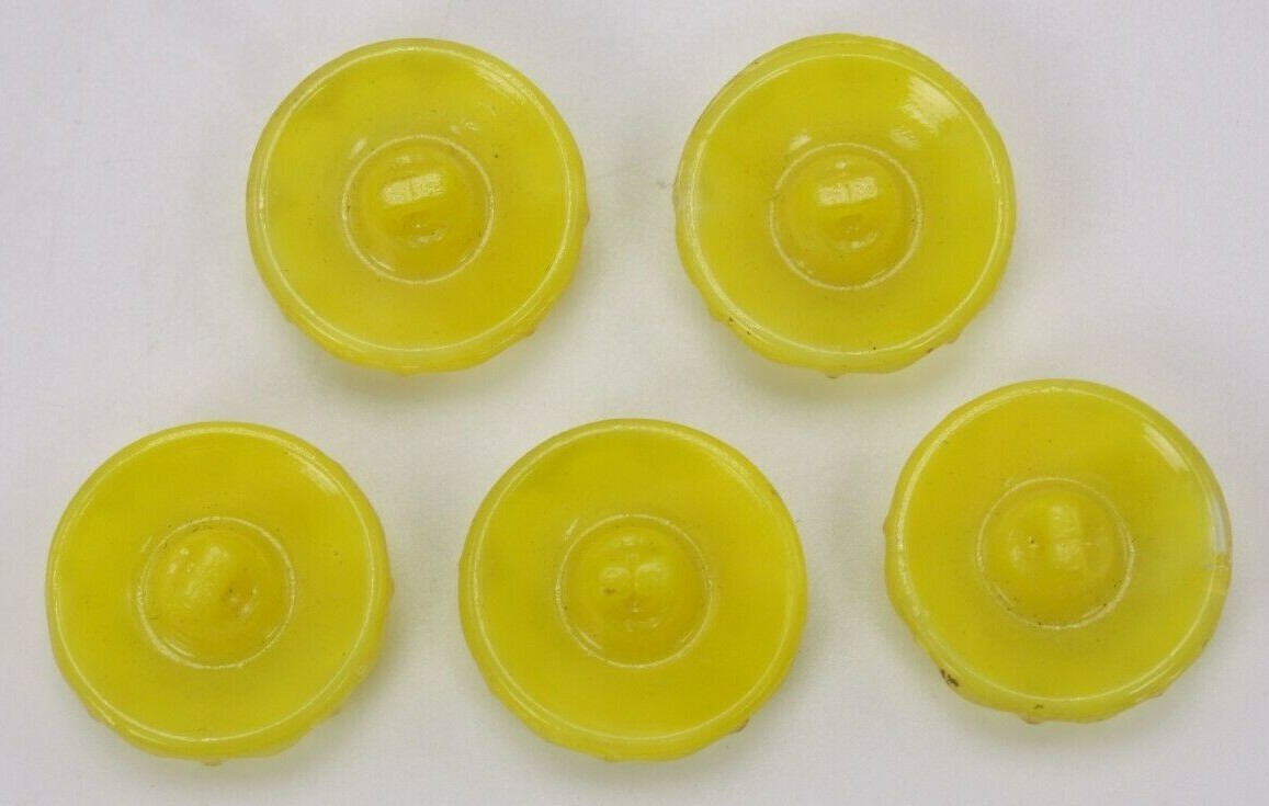 Set Lot of 5 Vtg Antique Yellow Sun Glass Gold Gilt 1