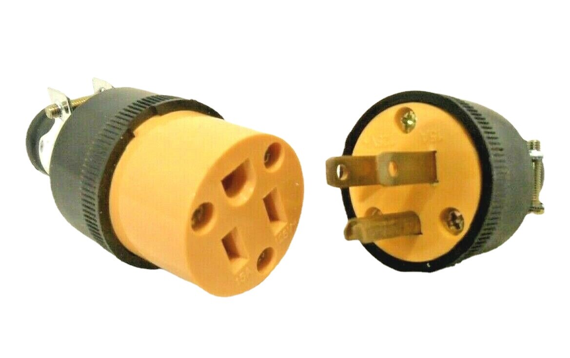 Lots Male&Female Extension Cord Replacement Electrical End Plugs 15AMP 125V