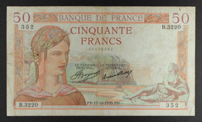 France, 50 Francs, 50 F 1934-1940 