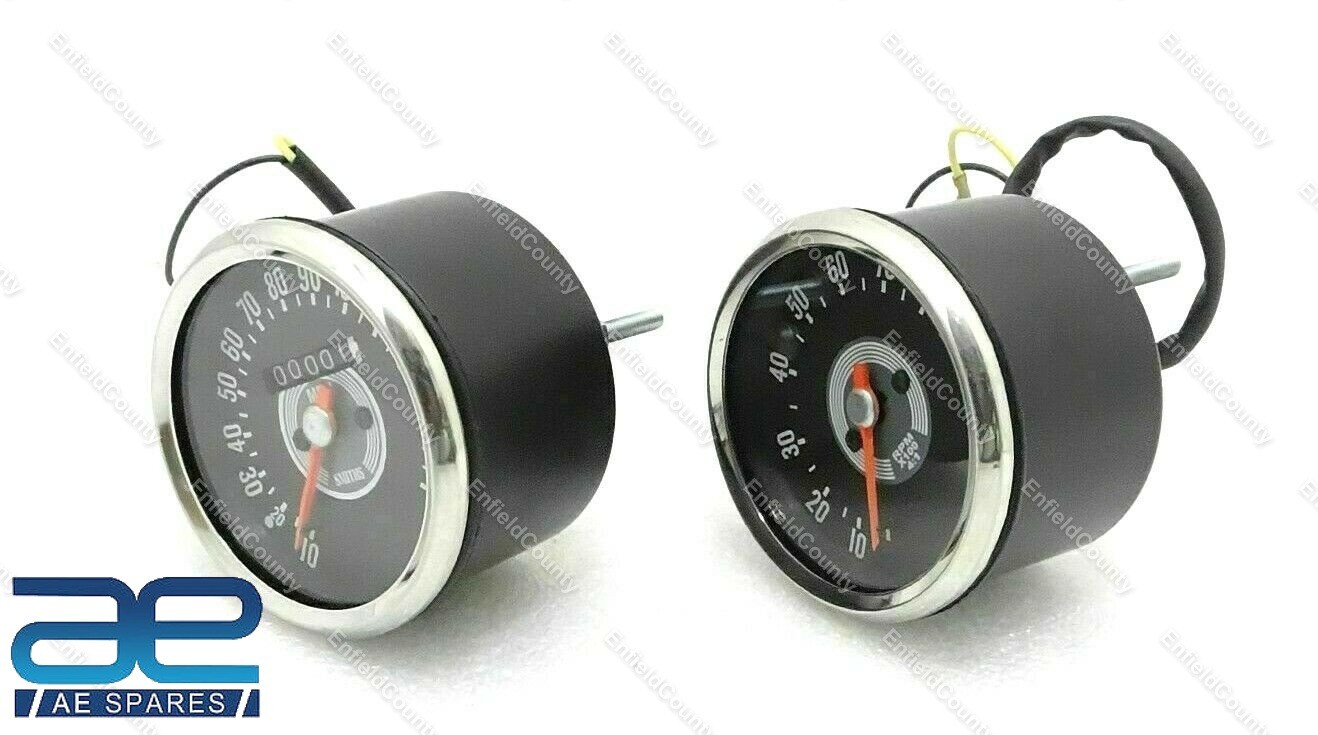 Smith Replica Speedometer Tachometer Pair 150Mph Grey For Norton Triumph BSA 
