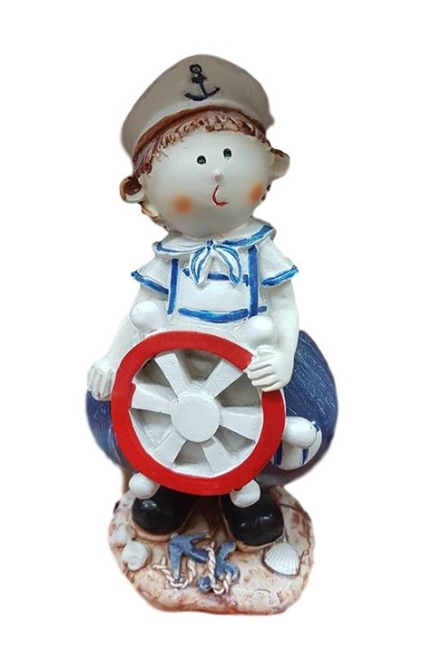 Statua Statuina Marinaio Umoristico Complemento Arredo Bomboniera Mare lui