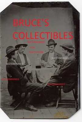 RARE TINTYPE : Possible BILLY THE KID & REGULATORS PLAYING CARDS ** PLEASE LOOK