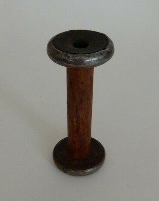 Antique Primitive Wooden Wood Spool Used with Thread Repurpose This!     X