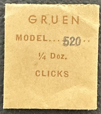 GENUINE GRUEN EB425 CAL520   1/4 DOZEN CLICKS JEWELER WATCH REPAIR WP5