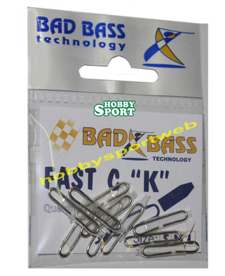 2 BUSTE BAD BASS ATTACCO FAST C MOD. K SIZE L TRASPARENTE SURFCASTING 10 PZ