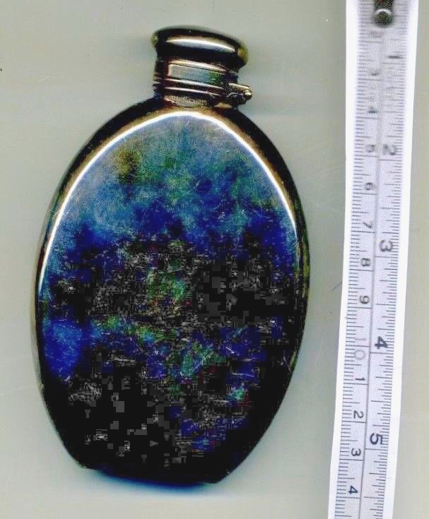 VINTAGE SILVER GLASS-LINED FLASK