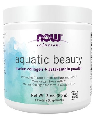 Now Foods Aquatic Beauty Морской коллаген + порошок астаксантина 3 унции порошка
