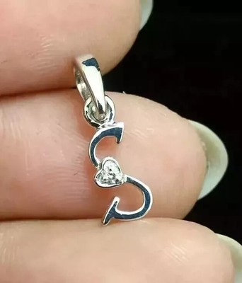 1Ct Round Lab Created Diamond 14K White Gold Plated Initial ''S'' Letter Pendant