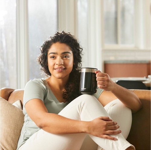 Contigo Stainless Steel Travel Mug, 14 oz, Black with Silver Lid, Splash-Proof